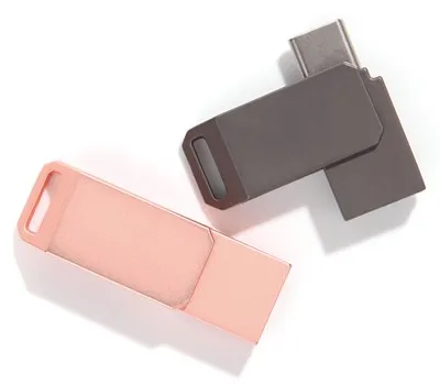 USB 판촉물 기업 로고 각인 효과 극대화하는 디자인 팁 5 ALIO 메탈베이직스윙C타입 OTG메모리 16G~64G