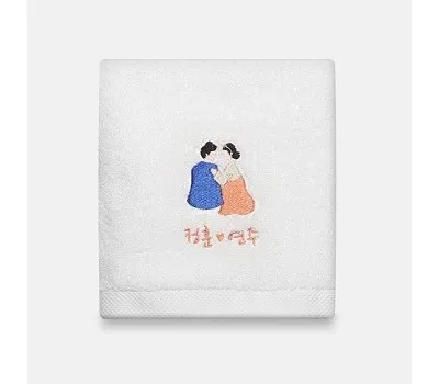 결혼식 판촉물 재주문률 높은 상품 2 답례품수건 낭만 알콩달콩웨딩 호텔타올 150g
