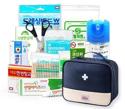 구급상자 기념품 맞춤 제작으로 기업 이미지 프리미엄화 3 케이솔루션 구급가방 파우치 12종세트