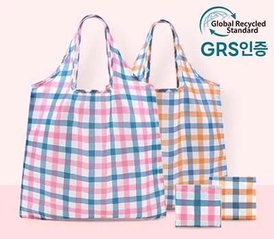 에코백 판촉물 대량 주문 최적의 선택 2 캔디체크 패턴장바구니