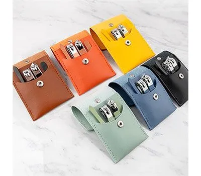 손톱깎이 판촉물로 제작하면 좋은 이유 2 실버링 가죽포켓 휴대용 네일케어 4종세트