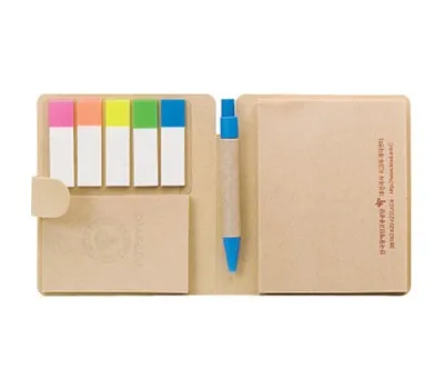 포스트잇 판촉물 개업 선물로 딱! 4 크라프트 미니수첩메모_5색플래그형